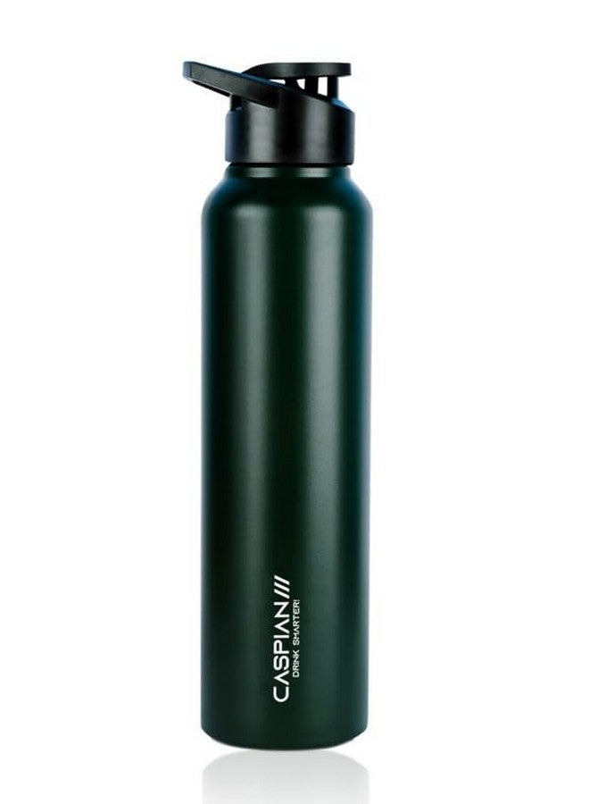 CASPIAN /// Hike Stainless Steel Sipper Water Bottle (Forest Green, 1 Litre, Set of 1)| Leak Proof Thunder for Fridge Home Office Travel School Kids Boys Girls Adults Sports Gym Yoga - Image 2