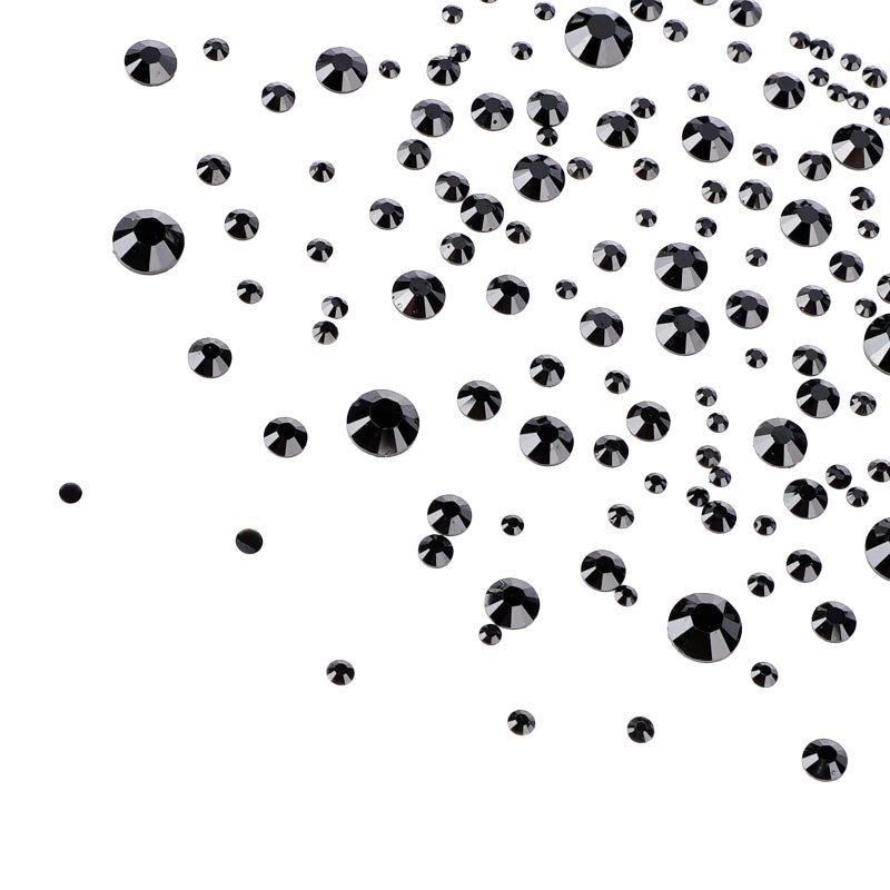 Canvalite 1500PCS Black Rhinestones Flat Back Gems, Nail Rhinestones Nail Art Gems with Pick Up Tweezers and Rhinestone Picker Dotting Pen, Nail Art Tools for Nails, Clothes, Face, Craft - Image 4