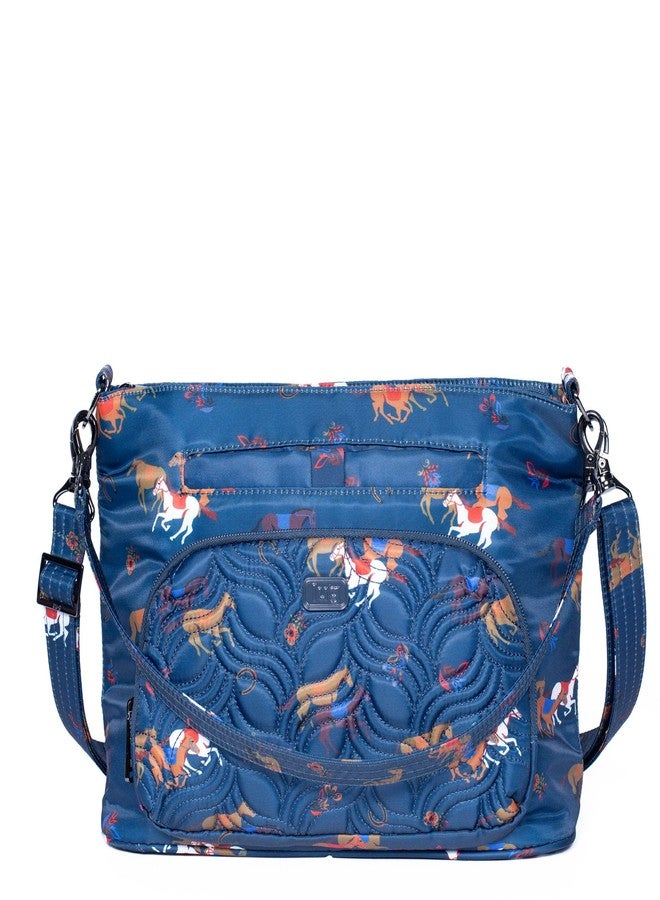 Lug Samba XL Convertible Crossbody Bag, HORSES NAVY - Image 1