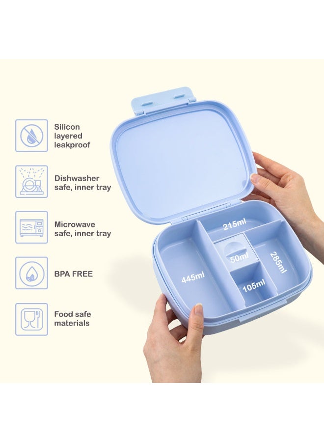 Hydrobrew Smart Serve Bento Lunch Box 1100 ml, 5 compartment- Sky Mist - Image 4