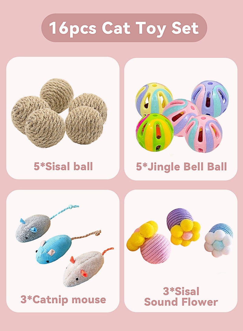 cat toy set, kitten toys, various catnip toys including interactive tunnel cat tunnel toy set, with feather toy, feather teaser wand, fluffy mice, crinkle balls, spring toy set, suitable tunnel toys for cats, kittens, and pet cats, indoor cat tunnel, kitten boredom-busting peek-a-boo toy ball, suitable for cats, dogs, kittens, and rabbits - Image 2