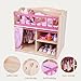 BABESIDE Baby Doll Crib Set for 1216 Inch Babydolls 2 in 1 Wooden Baby Doll Accessories Dolls Bed Dolls Closet with Bedding and Hangers Pretend Play Toy for Kids - Image 4