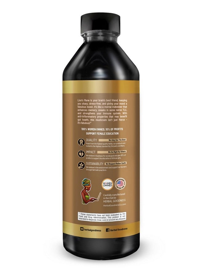 Herbal Goodness Lion’s Mane Mushroom Extract - Alcohol-Free Liquid Drops - Supports Cognitive Function & Nervous System Health - 12 Fl. oz Herbal Supplement - Image 3
