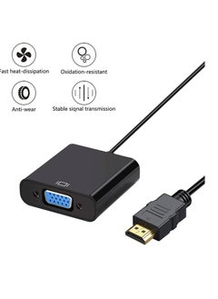 onten Onten HDMI to VGA Adapter Male to Female for Computer Desktop Laptop PC Monitor Projector HDTV Chromebook Raspberry Pi Roku Xbox Black  - Image 2
