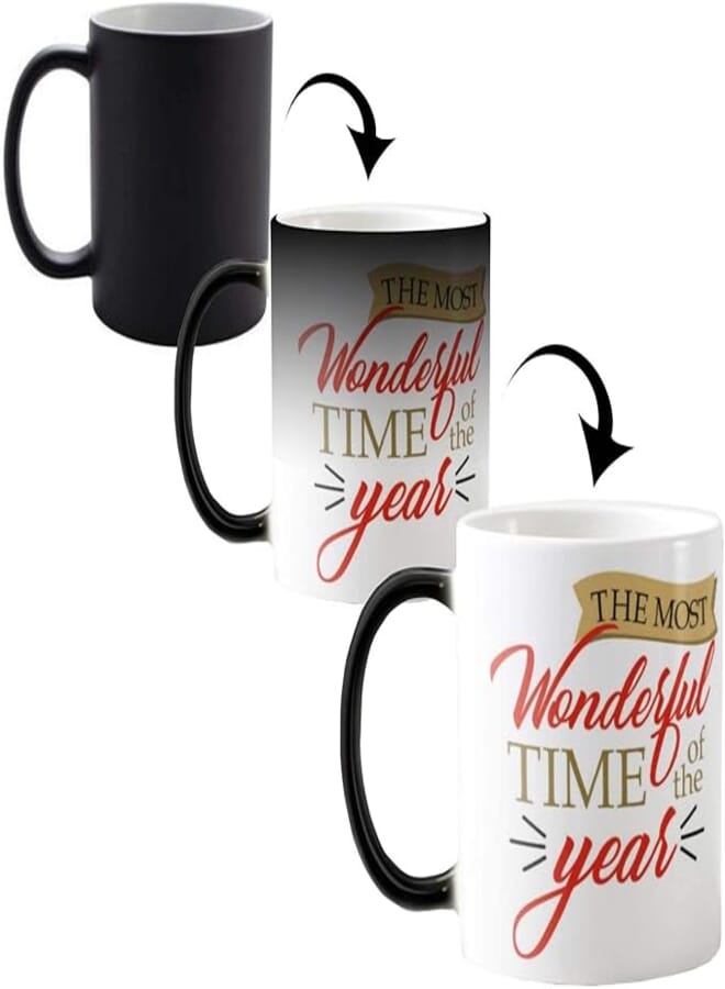 FUNKY STORE Christmas Gifts Wonderful Time Christmas Ceramic Magic Coffee Mug 330 ml - Christmas Mugs, Xmas Decorations, Christmas Decor, Xmas Mugs, Quirky Mugs