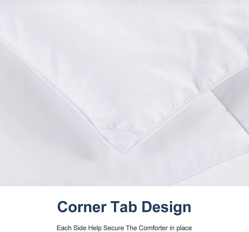 ACCURATEX Duvet Insert King Comforter - 400GSM Fluffy Down Alternative Fill Hotel Collection Heavyweight Comforter,Soft Warm Thick Duvet for Winter, 8 Corner Tabs - Machine Washable,White,104x90 - Image 3