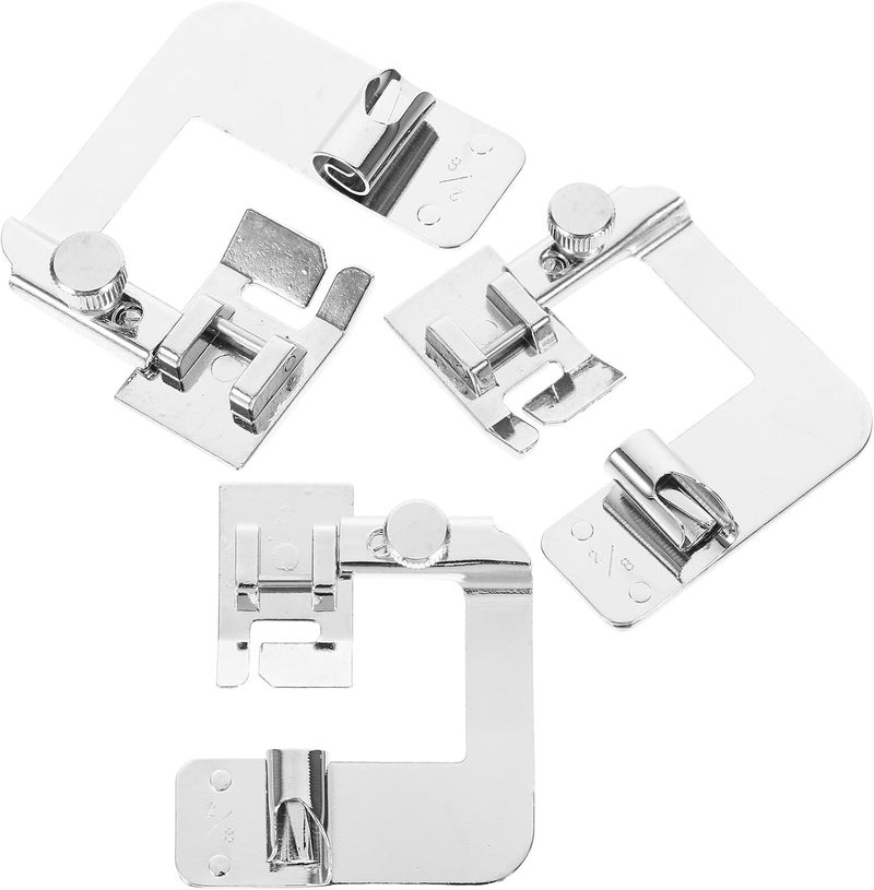 Generic 3pcs Adjustable Rolled Hemmer Foot Sewing Machine Set, Multifunctional Hemming Foot Kit Compatible with Low Shank Household Machines for Sewing Projects and Fabric Edge Finishing - Image 1