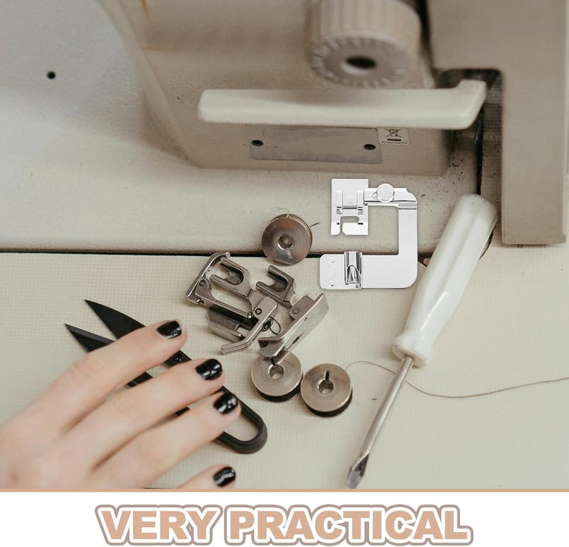 Generic 3pcs Adjustable Rolled Hemmer Foot Sewing Machine Set, Multifunctional Hemming Foot Kit Compatible with Low Shank Household Machines for Sewing Projects and Fabric Edge Finishing - Image 3