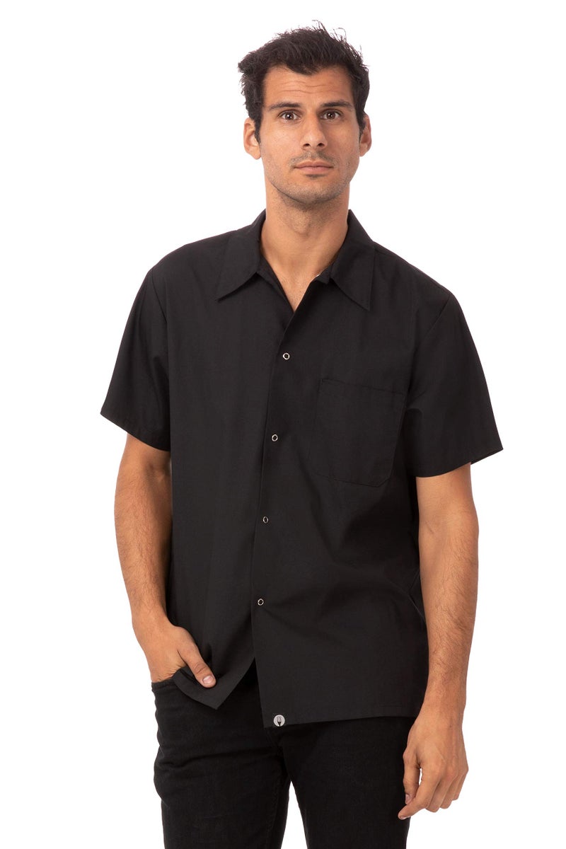 Chef Works Men's Utility Cook Shirt, Black, XX-Large - Image 3