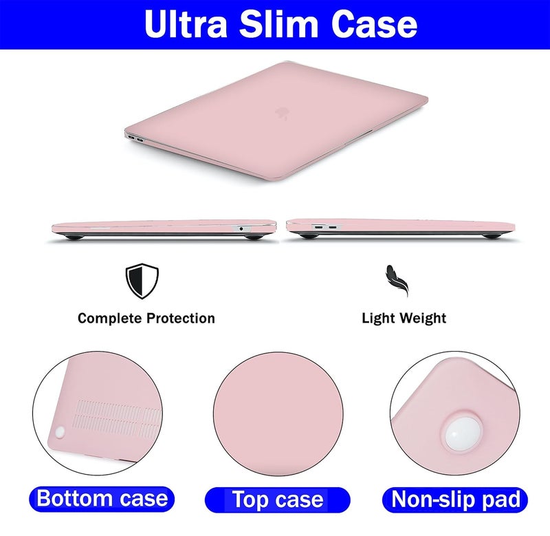 Gioia Bazaar Compatible with MacBook Air 15 inch Case Cover 2023 Release A2941 M2 Chip, Protective Plastic Hard Shell Case Cover (Matt Rose Pink) - Image 3