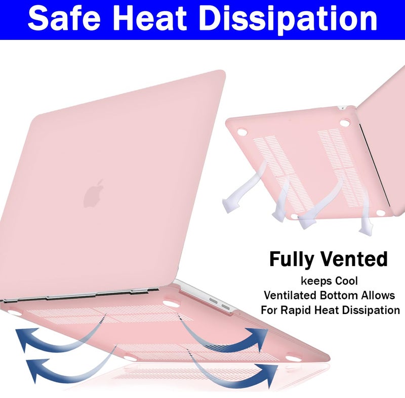 Gioia Bazaar Compatible with MacBook Air 15 inch Case Cover 2023 Release A2941 M2 Chip, Protective Plastic Hard Shell Case Cover (Matt Rose Pink) - Image 5