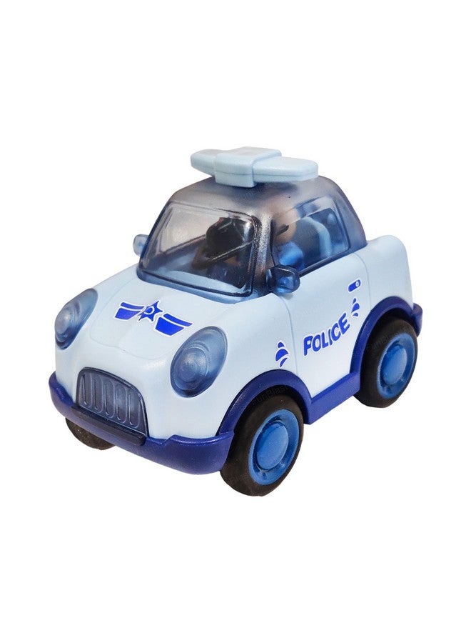 فنبلاست لعبة سيارة FunBlast للأطفال - سيارة شرطة للأطفال، سيارة تعمل بقوة الاحتكاك مع روبوت صغير يمكنك صنعه بنفسك، ألعاب مركبات للأطفال بعمر 3 سنوات فما فوق، لعبة زحف للأطفال، ألعاب سحب للخلف (أزرق-أ) - Image 1