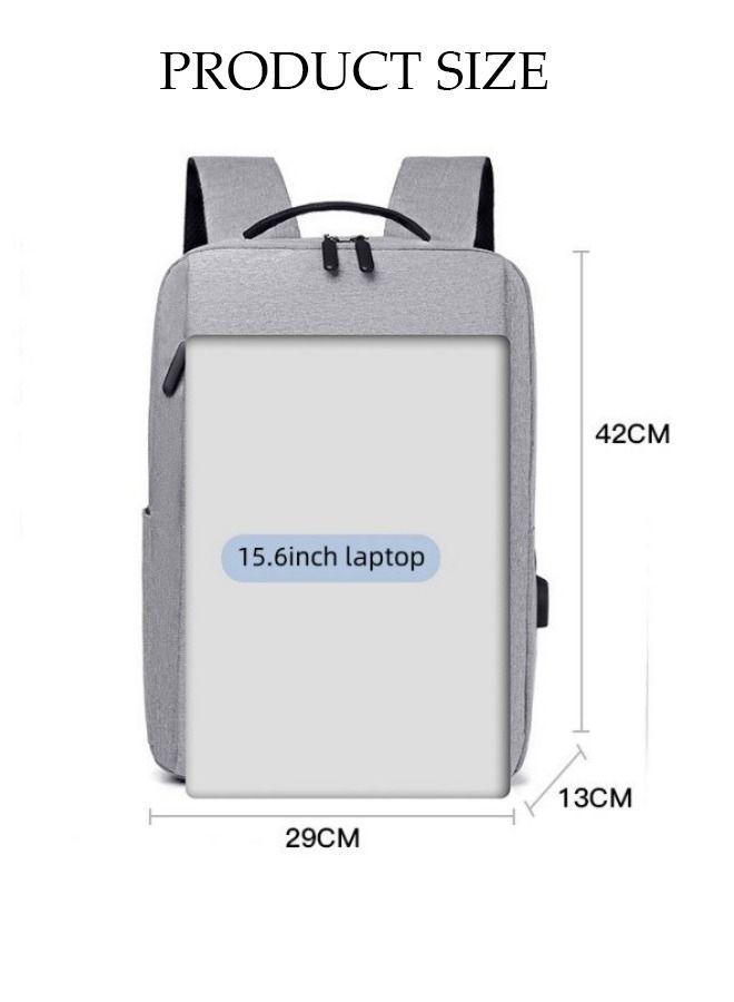 DUNISO Travel Laptop Backpack Business Anti Theft Slim Durable Computer Backpack with USB Charging Port Water Resistant College School Computer Bag Gifts for Men & Women Fits 15.6 Inch Notebook Grey - Image 4