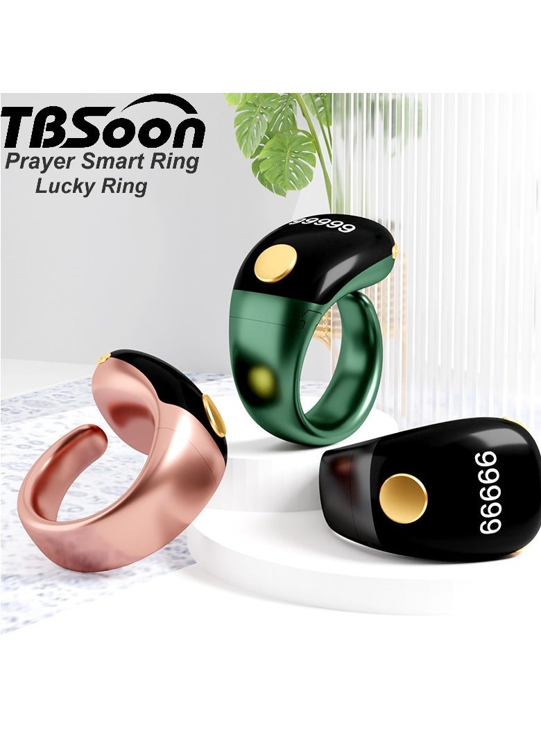 TBSoon Lightweight Prayer Smart Ring, Lucky Ring, Tasbih Counter, Large Battery, OLED Display,Digital Watch Ring,Tasbeeh Beads Ring,Electronic rosary,Forgiveness Ring, Ramadan Gift,Eid al-Fitr,Daily Wear & Gift Giving,for Man & Women,TBSoon iQIBLA Zikr Ring  - Image 2