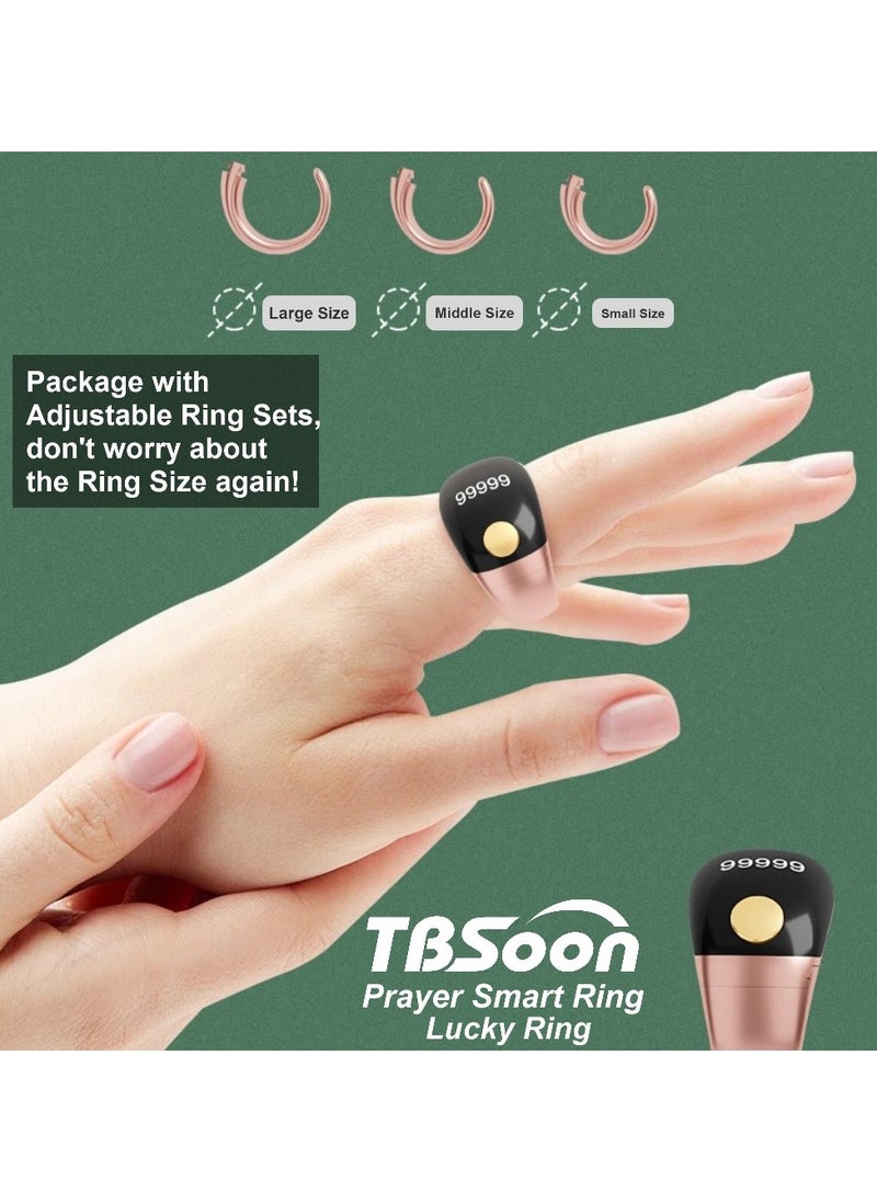 TBSoon Lightweight Prayer Smart Ring, Lucky Ring, Tasbih Counter, Large Battery, OLED Display,Digital Watch Ring,Tasbeeh Beads Ring,Electronic rosary,Forgiveness Ring, Ramadan Gift,Eid al-Fitr,Daily Wear & Gift Giving,for Man & Women,TBSoon iQIBLA Zikr Ring  - Image 3