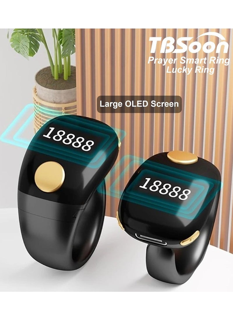 TBSoon Lightweight Prayer Smart Ring, Lucky Ring, Tasbih Counter, Large Battery, OLED Display,Digital Watch Ring,Tasbeeh Beads Ring,Electronic rosary,Forgiveness Ring, Ramadan Gift,Eid al-Fitr,Daily Wear & Gift Giving,for Man & Women,TBSoon iQIBLA Zikr Ring  - Image 4