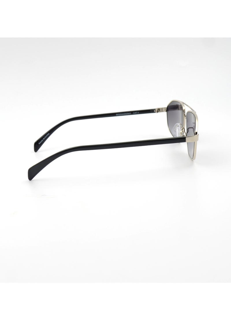 MADEYES نظارات شمسية رجالية للحماية من الأشعة فوق البنفسجية EE24M035-5 - فضي/أسود - Image 4