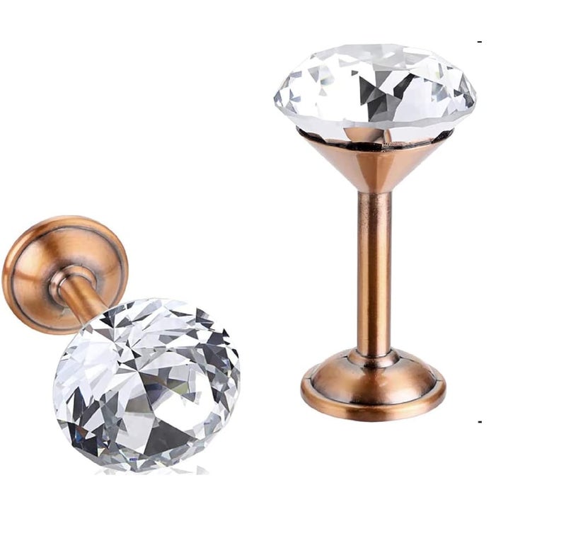 UNIQUELLA UNIQUELLA Decorative Rose Crystal Gold Curtain Tiebacks Tassel Curtain Hold Backs 2 PC Wall Mounted 2 13 Dia HomeOffice Decorative Drapes Tie Back Holders Multi Use Wall Hook Coat Hanger 60 MM - Image 1