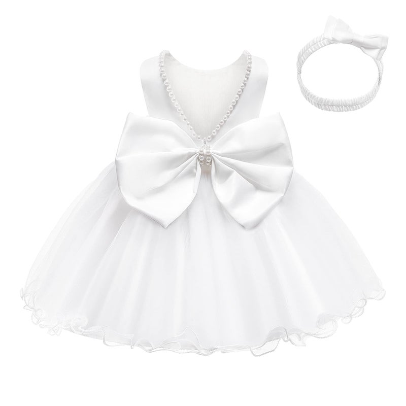 LZH Baptism Dresses for Baby Girls BirthdayBaby Girl dress1218 MonthsWhite Baby Girl Dress Elegant Party Dress