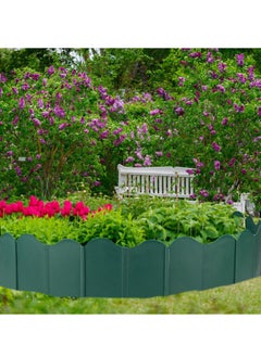 SYOSI 20Pcs Garden Edging Border Kit 10FT Fence Edgings Landscape Border No Dig Landscape Edging Decorative Interlocking for DIY  for Landscaping Lawn Flower Beds Grass Yard Walkway Green  - Image 4