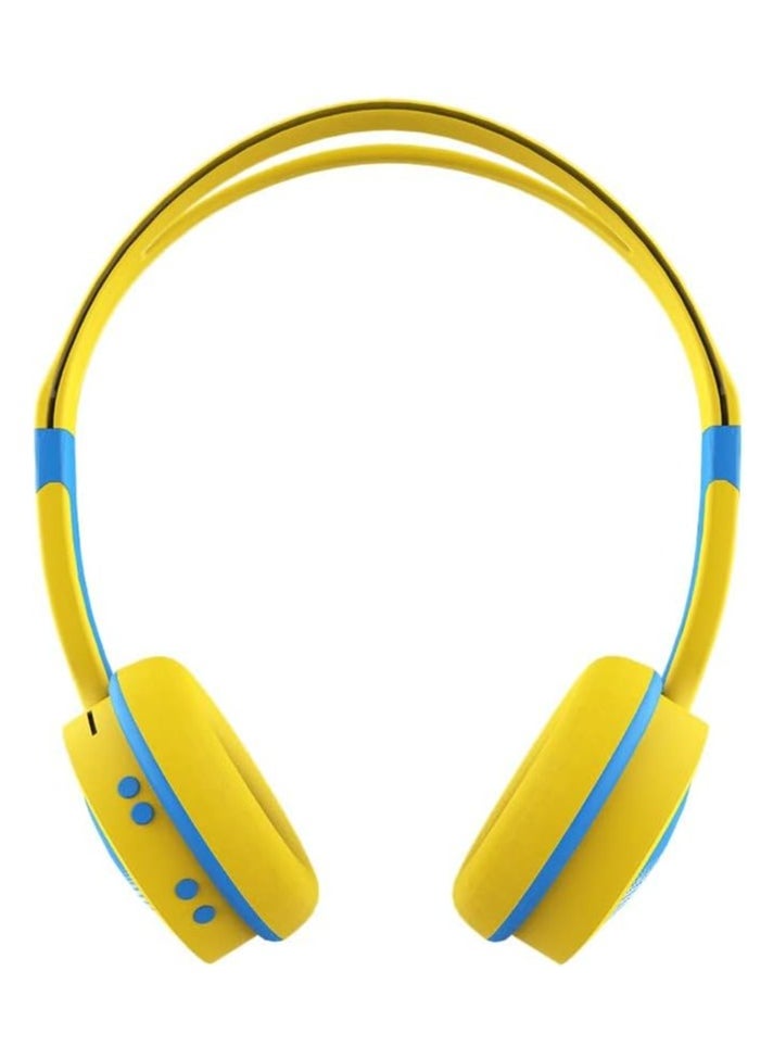 BINGOZONES - Bingozones B19 Kids Wireless Headphones with Microphone - Bluetooth 5.0 - Support Memory Card and Aux Mode (85 db Volume Limit, YELLOW) Headset - Image 1