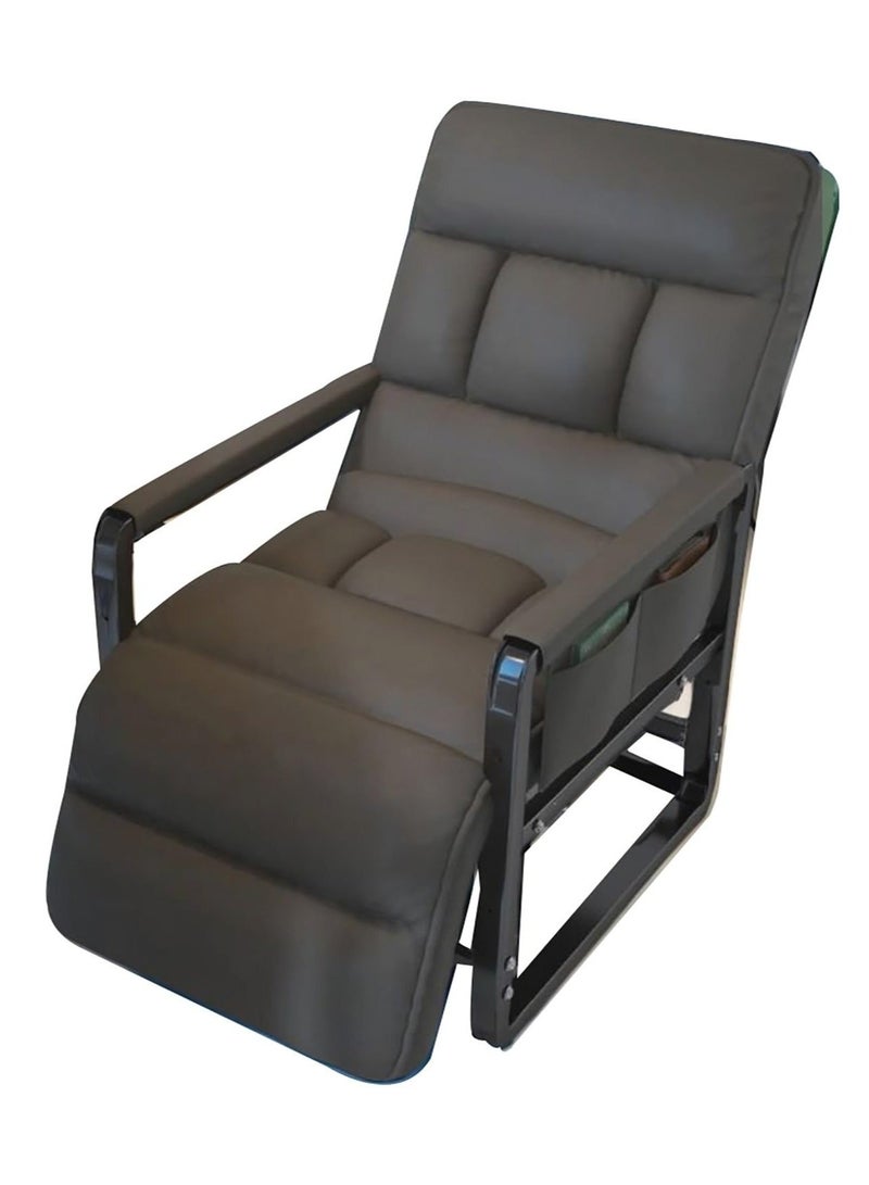 WALALLA Ergonomic Office Chair with Footrest, Adjustable Desk Chair with Comfy Armrests, Cotton Linen Upholstered for Home Office and Study Grey - Image 2