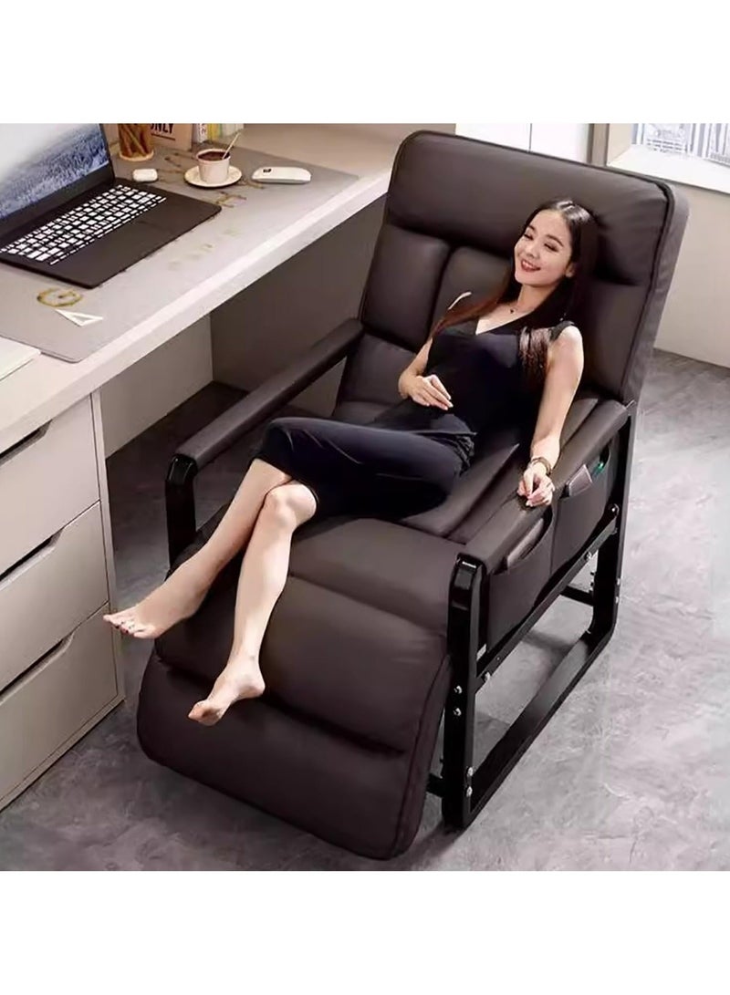 WALALLA Ergonomic Office Chair with Footrest, Adjustable Desk Chair with Comfy Armrests, Cotton Linen Upholstered for Home Office and Study Grey - Image 3