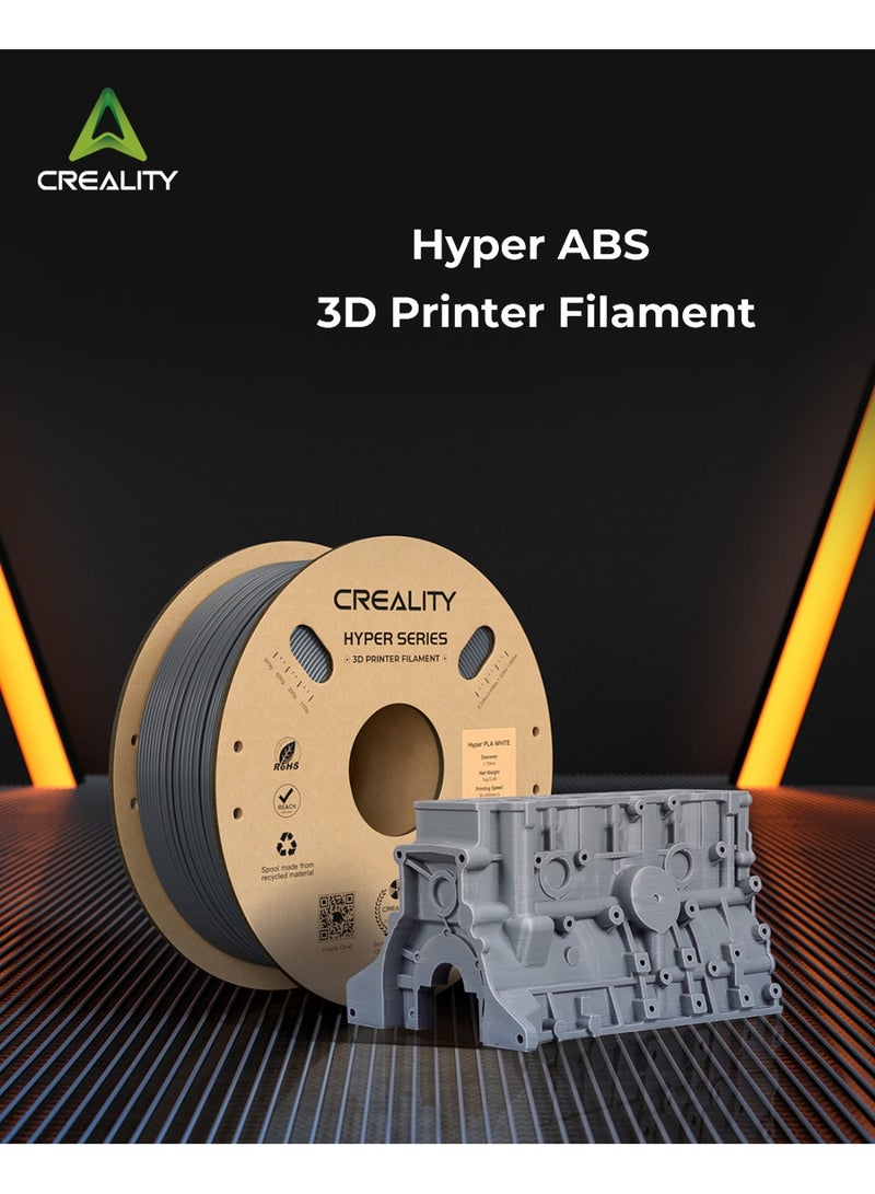 كريليتي 3D خيوط هايبر ABS 1.75 مم باللون الأسود، خيوط طابعة ثلاثية الأبعاد ABS لمقاومة درجات الحرارة العالية، مقاومة عالية للصدمات، عديم الرائحة وغير سامة 1 كجم/بكرة، تناسب معظم الطابعات ثلاثية الأبعاد - Image 1