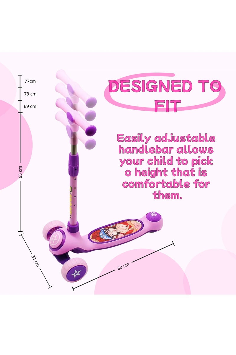 EASY FUTURE Scooters for Kids with Foldable & Height Adjustable Handle Kick Scooter with LED PU Wheels & Rear Brake & Music Kids Scooter for 3 to 8 Years - Image 4