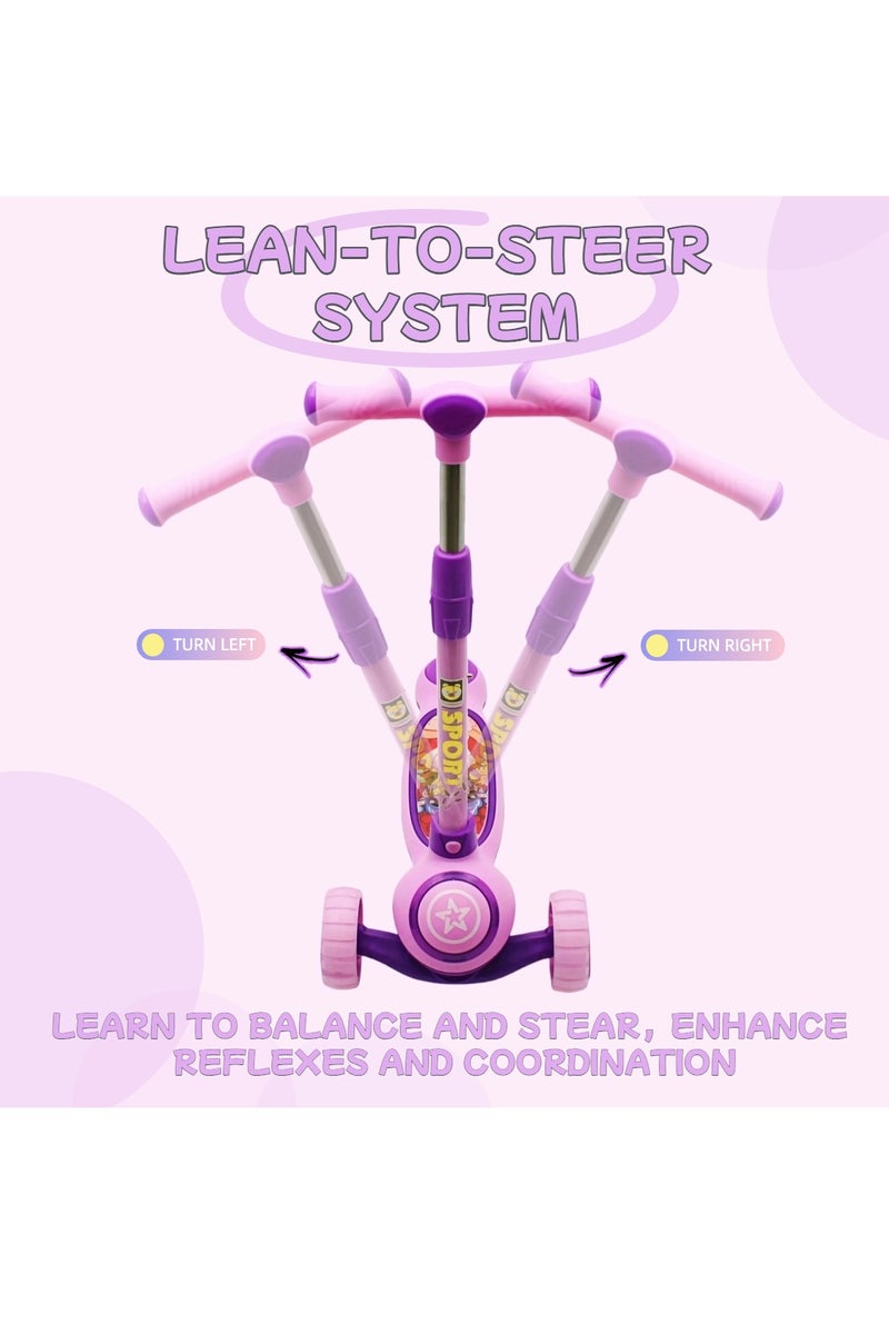 EASY FUTURE Scooters for Kids with Foldable & Height Adjustable Handle Kick Scooter with LED PU Wheels & Rear Brake & Music Kids Scooter for 3 to 8 Years - Image 5