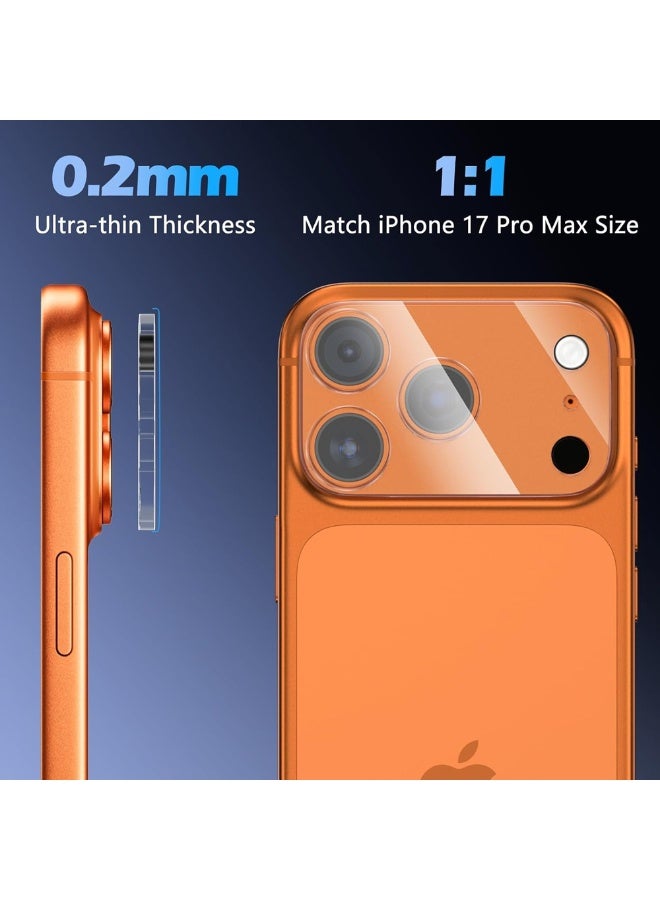 O Ozone (Pack of 2) Camera Lens Screen Protector Compatible with iPhone 17 Pro, 9H Hardness Tempered Glass, Transparent HD Protective Film, Scratch Resistant, Easy Installation - Image 4