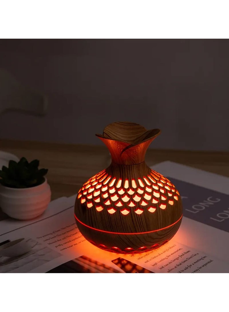 LDQ Wood Grain Ultrasonic Humidifier-10.14oz USB Powered Single Room Humidifier, Duel Mist Modes, Essential Aroma Diffuser, Multiple Room Types, ABS Plastic - Image 2