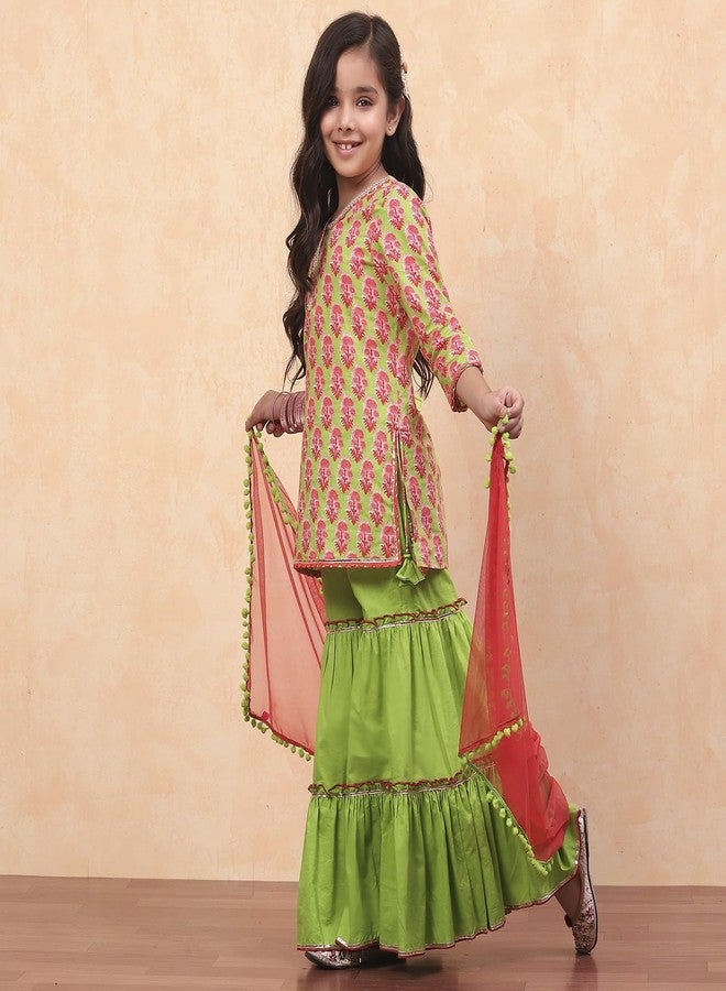 Biba طقم سالوار قطن للبنات من بيبا (KW4991EAW24GREEN) - Image 5