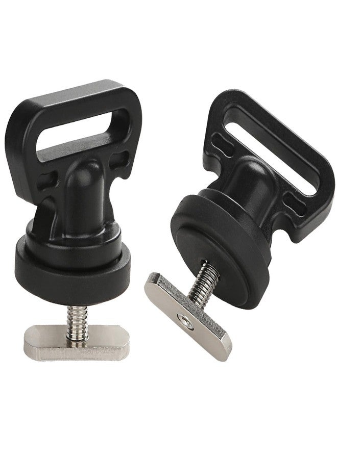 Atader Tie Downs for Kayak Track Mount, Track Mount Vertical Tie Downs for Securing Cooler, Crate and Other Kayak Accessories to Track, 2 Pcs, Black - Image 1