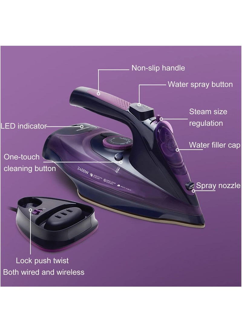 حديد بخار، 2400 واط، لجميع أنواع الملابس (أخضر) - Image 4