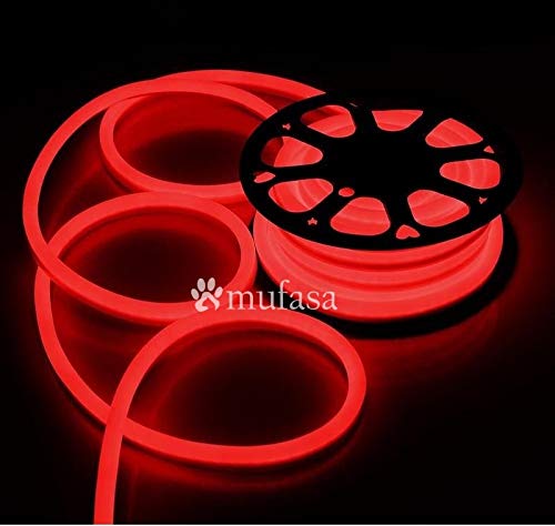 Mufasa LED Neon Light, 8MM Rope Indoor Outdoor Decoration with Connector, Best for Diwali, Festivals 220V AC (Non-Adhesive Back) (Red) (5 Meter) - Image 3