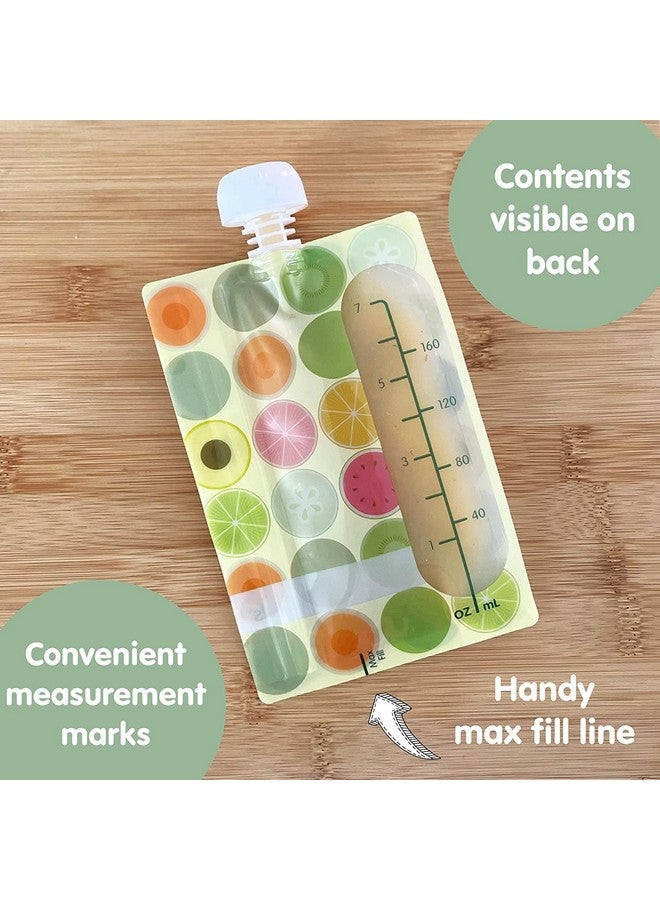 Sage Spoonfuls Reusable Baby Food Pouches - 6 Pack, Baby Food Storage, Pouches Toddler, Refillable Squeeze Pouch for Kids (Fruit Dot), Dishwasher and Freezer Safe, BPA Free - Image 3
