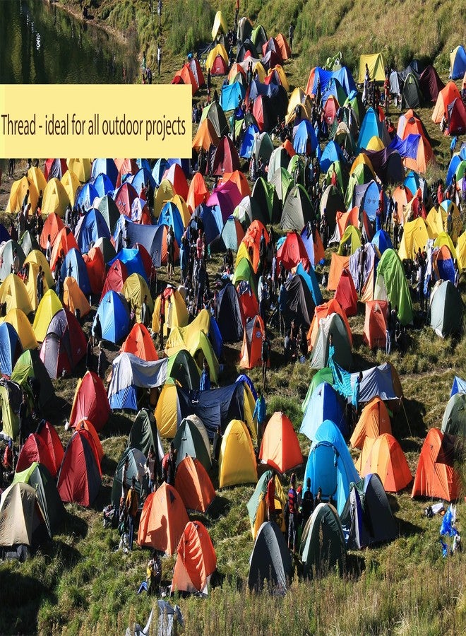 سيمثريد مقاوم للأشعة فوق البنفسجية - خيط سيمثريد 100% بوليستر ملتصق، تكس 69 (وزن 12) - 250 ياردة، خيط أبيض واحد وخيط أسود واحد. - Image 4