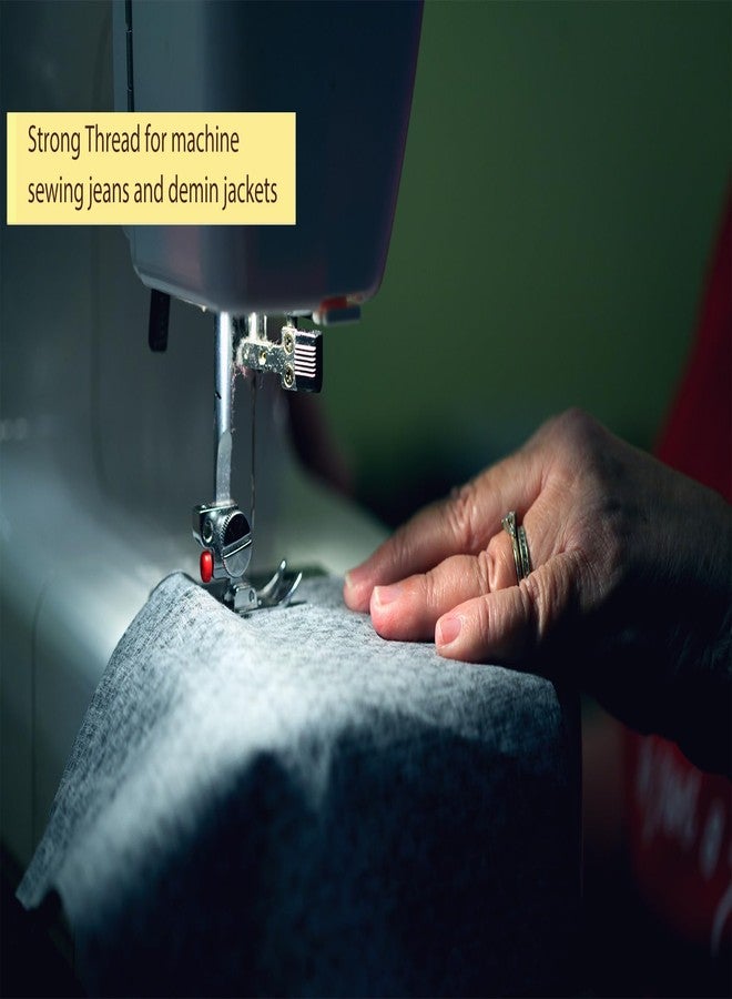 سيمثريد مقاوم للأشعة فوق البنفسجية - خيط سيمثريد 100% بوليستر ملتصق، تكس 69 (وزن 12) - 250 ياردة، خيط أبيض واحد وخيط أسود واحد. - Image 5