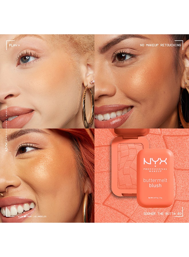 NYX PROFESSIONAL MAKEUP أحمر خدود زبدة الزبد، أحمر خدود بودرة، يدوم حتى 12 ساعة، مقاوم للتلاشي والانتقال، أسرع من الزبدة - Image 5