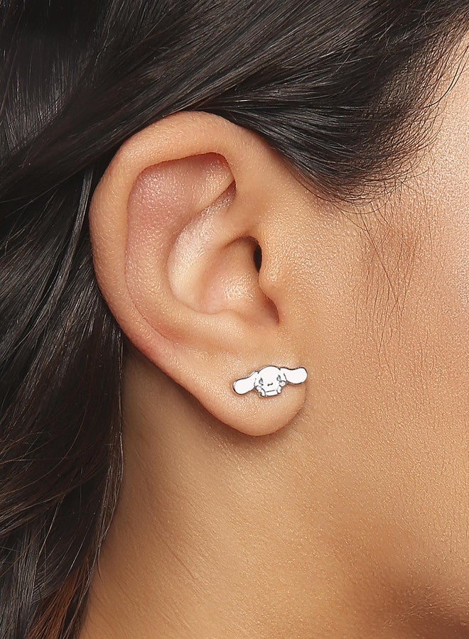Hello Kitty Sanrio Cinnamoroll Earrings Official License, Silver Flash-Plated and Enamel Stud Earrings for Women, Cinnamoroll Jewelry - Image 3