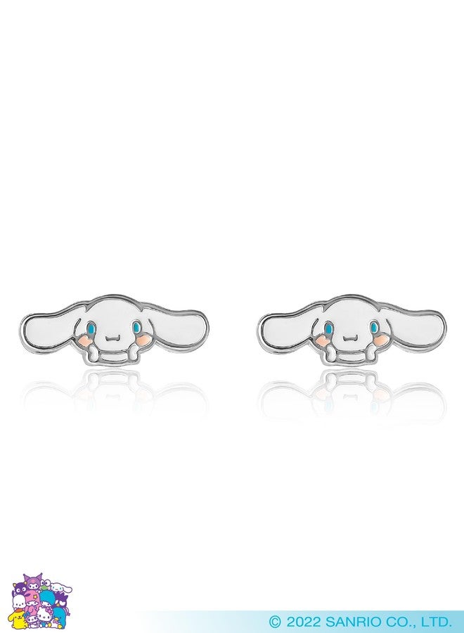 Hello Kitty Sanrio Cinnamoroll Earrings Official License, Silver Flash-Plated and Enamel Stud Earrings for Women, Cinnamoroll Jewelry - Image 5