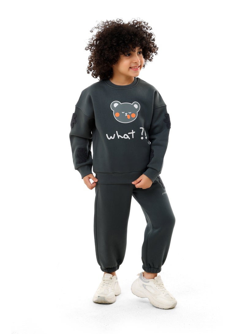 ريمينت بيجاما للاولاد دبدوب  رمادي - Image 2