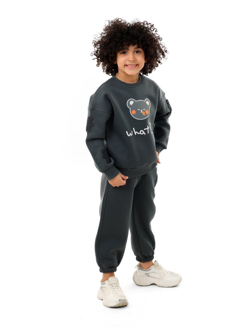 ريمينت بيجاما للاولاد دبدوب  رمادي - Image 3