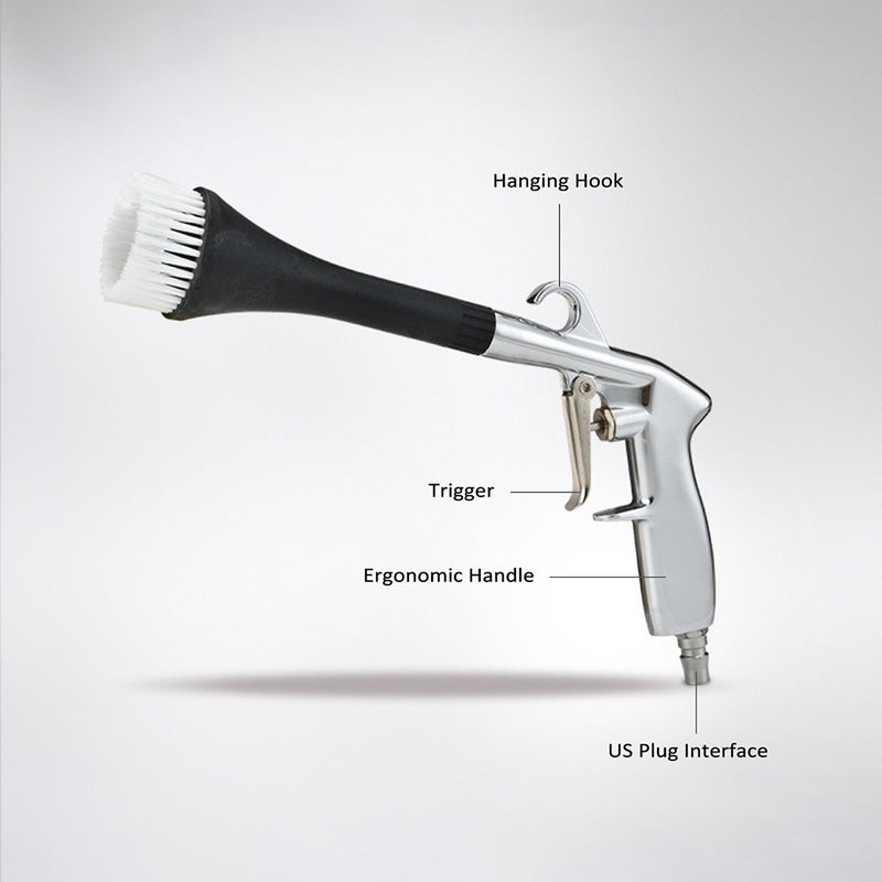 Car Cleaning, High Pressure Air Blow with 2 Nozzles Tornador Blow Car Detailing Dry Washing with Brush for Vehicle Upholstery Carpet Seat - Image 5