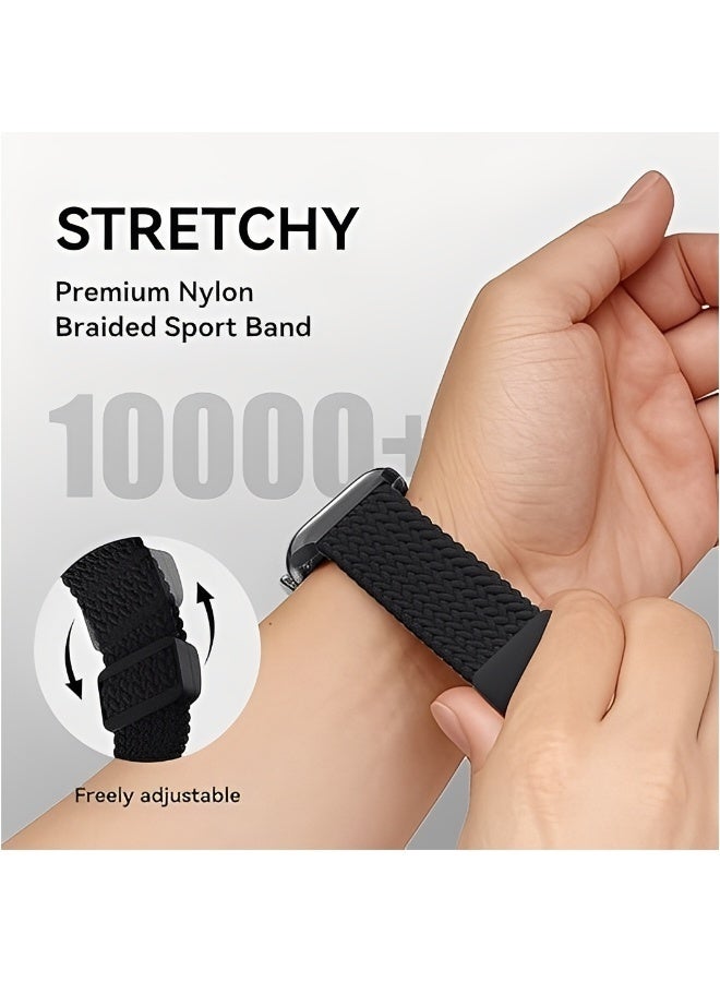 Magnetic Wristband for Apple Watch Adjustable Nylon Strap Black Compatible with Apple Watch Series 11 46mm and Series 10 46mm Soft Nylon Material with Secure Magnetic Closure, Easy to Adjust for Comfortable All Day Wear - Image 5