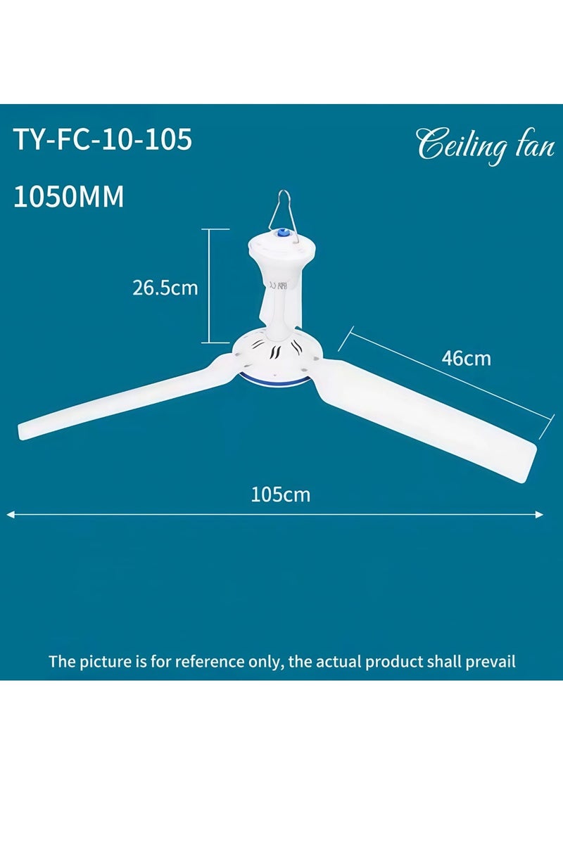 Siyu 41-Inch three-blade ceiling fan, one speed (white color) - Image 1