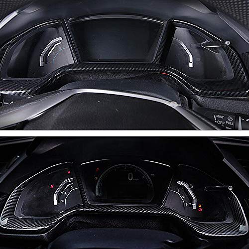 GZXinWei Carbon Fiber Grain Car Dashboard Decorative Frame Dial Rings Cover Trim Frame for Honda 10th Gen Civic 2016 2017 2018 2019 2020 2021 - Image 4