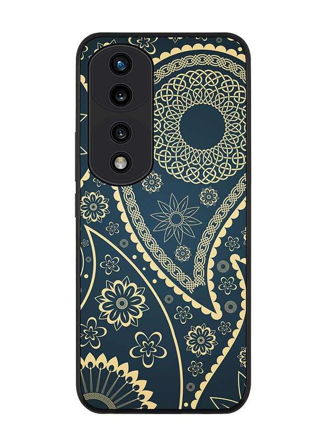 Stylizedd حافظة حواف سوداء متينة لهاتف Honor 70 Pro، حافظة مرنة من المطاط، مضادة للسقوط، غلاف TPU رقيق - ليالي هندية - Image 1