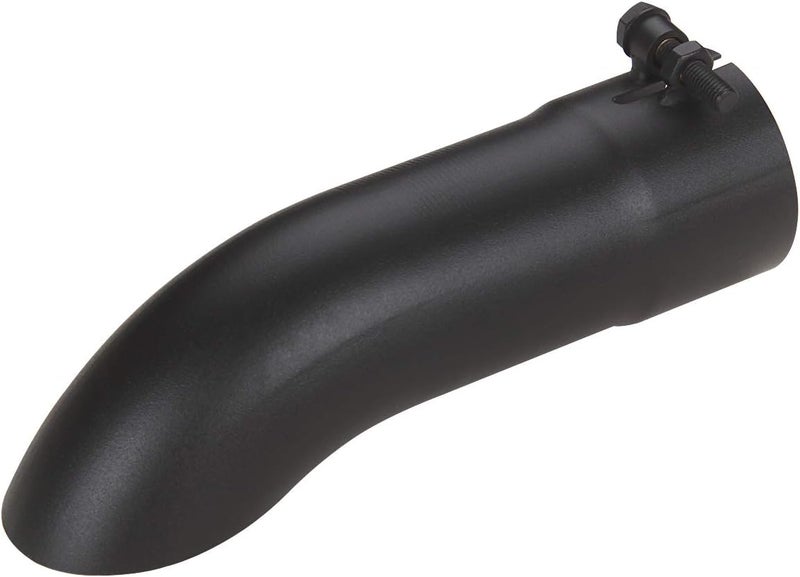 LCGP 2.5 Inch Inlet Turn Down Bolt On Exhaust Tip - Black Powder Coated Stainless Steel, 9 Inch Length - Image 1